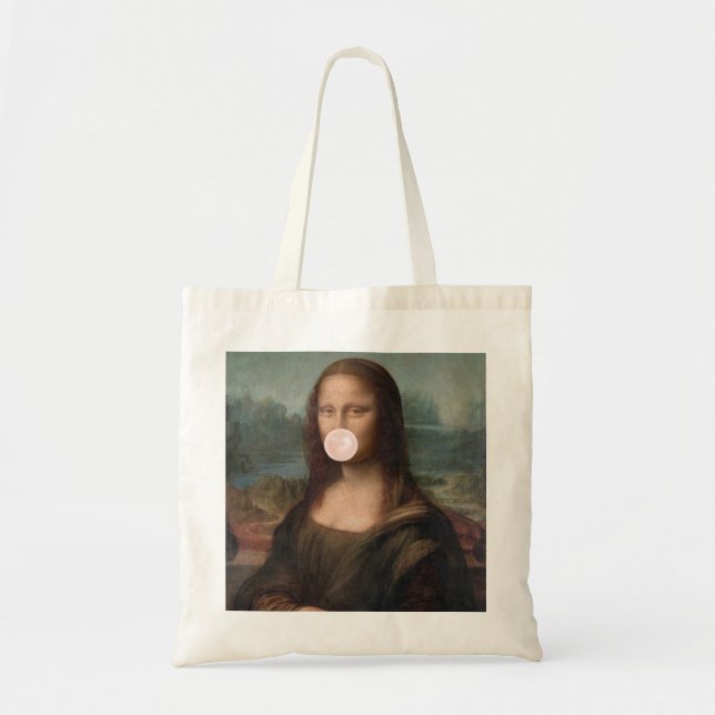 Bolso De Tela Mona Lisa chicle rosa (Frente)