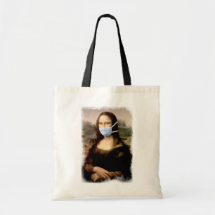 Bolso De Tela Mona Lisa con Máscara Da Vinci Parodiando Las Arte