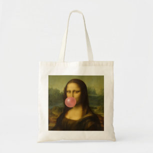 Bolso De Tela Mona Lisa Soplando Goma Rosa