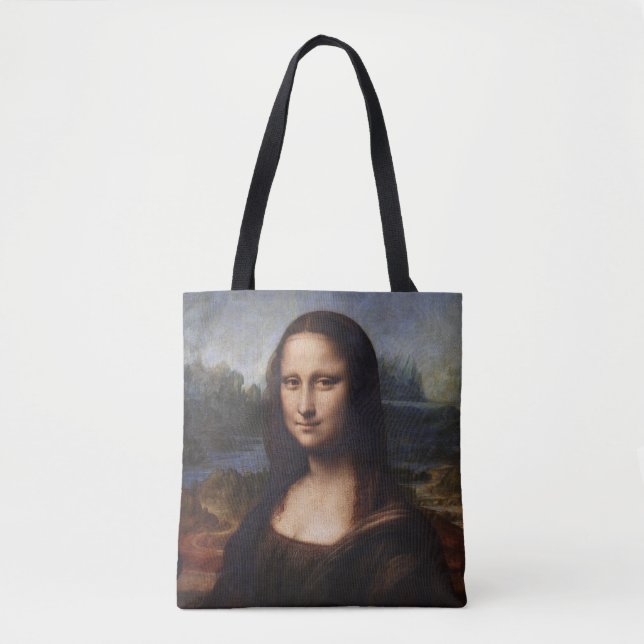 Bolso De Tela Mona Lisa y Leonardo da Vinci/vintage Italia (Anverso)