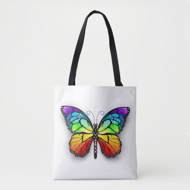 Bolso De Tela Monarca de mariposa arcoiris (Anverso)