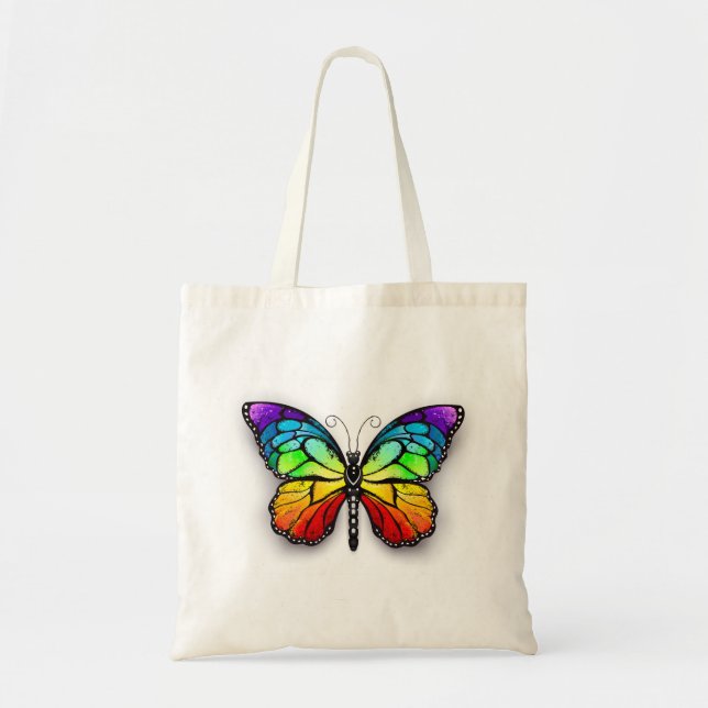 Bolso De Tela Monarca de mariposa arcoiris (Frente)