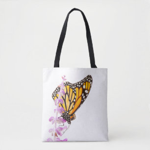 Bolso De Tela Monarca encaramado en lavanda