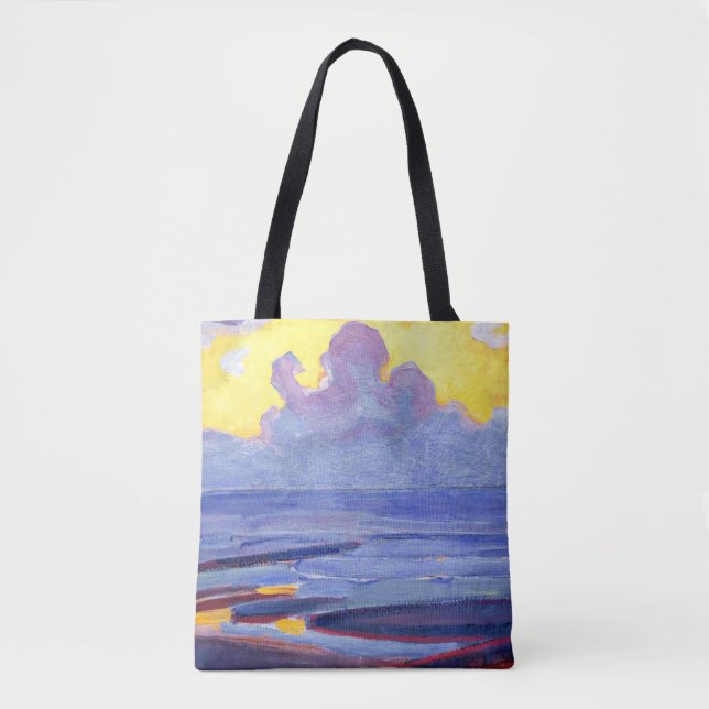 Bolso De Tela Mondrian - A orillas del mar, obra de arte popular (Anverso)