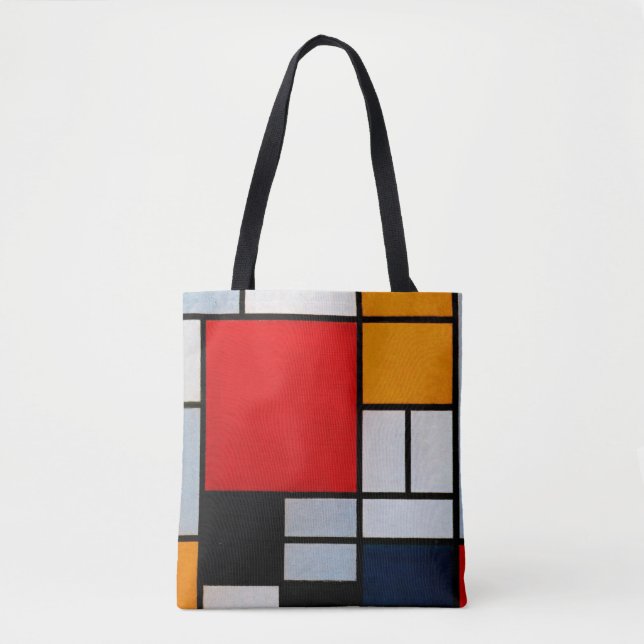 Bolso De Tela Mondrian - Composición con el plano rojo grande (Anverso)