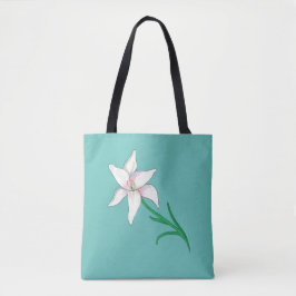 Bolso De Tela Moneda de flores de lirio blanco