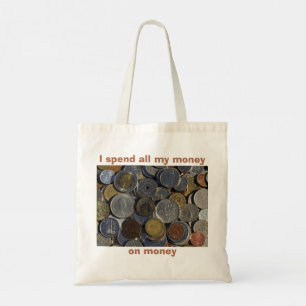 Bolso De Tela Monedas extranjeras Recogiendo gasto en dinero
