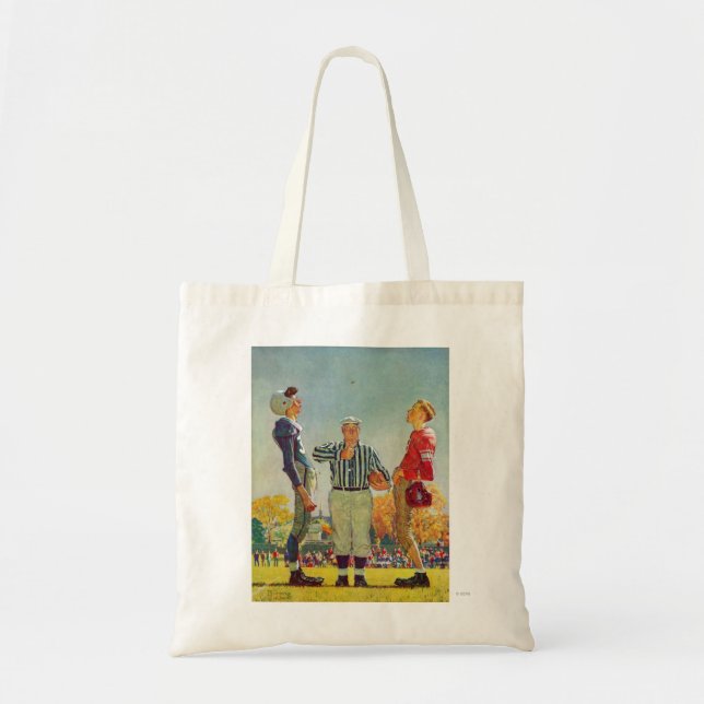 Bolso De Tela Monedas tiradas por Norman Rockwell (Frente)