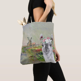 Bolso De Tela Monet Champ Tulipes y Fancy Llama