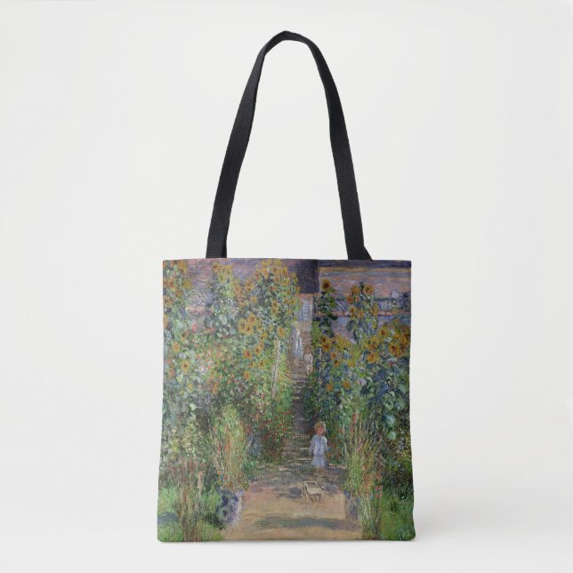 Bolso De Tela Monet Garden Vetheuil Impresionim Pintura (Anverso)