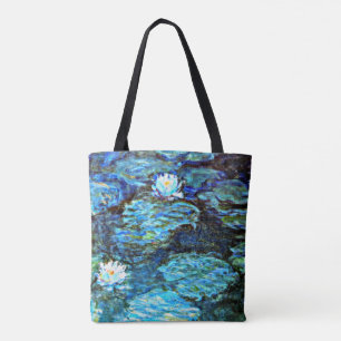 Bolso De Tela Monet - Lilies de agua (azul)