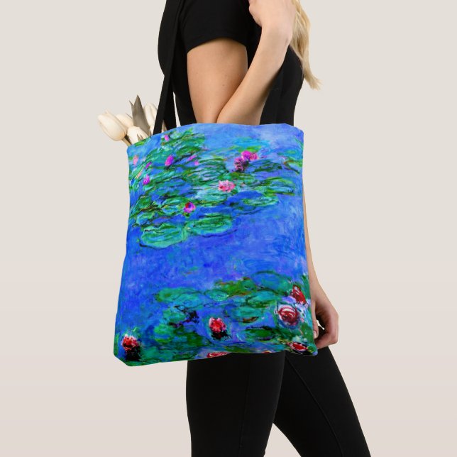 Bolso De Tela Monet - Lilies de agua (Rojo) (Detalle)