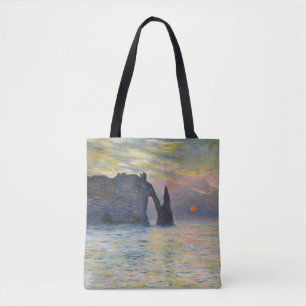 Bolso De Tela Monet - Manneport, acantilado en Etretat, Sunset