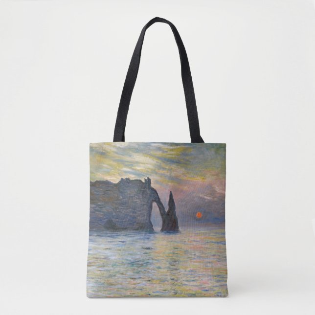Bolso De Tela Monet - Manneport, acantilado en Etretat, Sunset (Anverso)