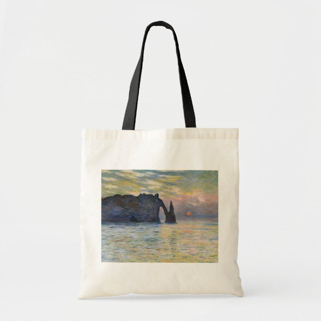 Bolso De Tela Monet - Manneport, acantilado en Etretat, Sunset (Frente)