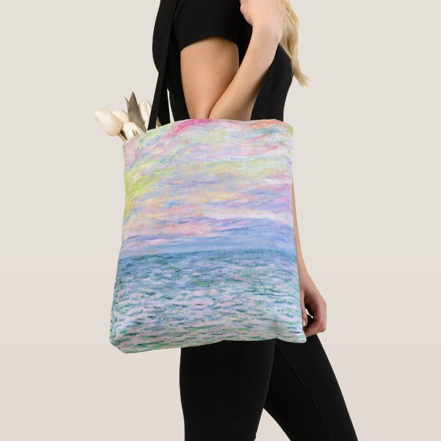Bolso De Tela Monet - Sunset en Pourville, arte (Detalle)