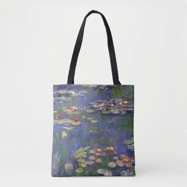 Bolso De Tela Monet Water Lilies Masterpiece Pintura (Anverso)