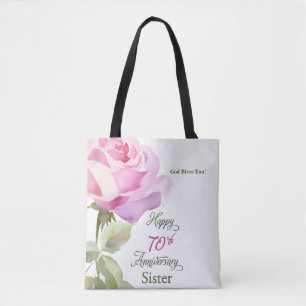 Bolso De Tela Monja 70º Aniversario Hermana Jubileo Rosa Rosa