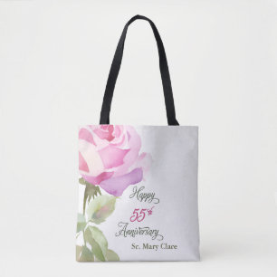 Bolso De Tela Monja Aniversario número 55 Jubileo Nombre Persona