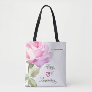 Bolso De Tela Monja Personalizar 75 Aniversario Rosa Rosa