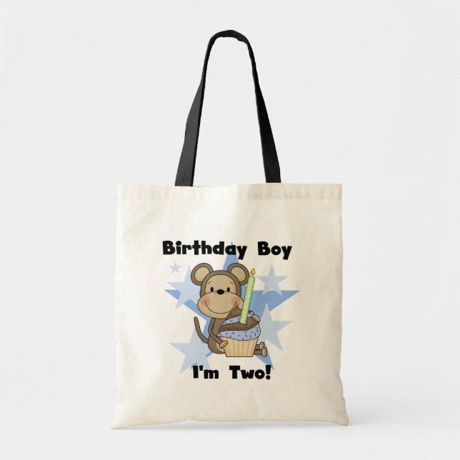 Bolso De Tela Monkey Boy camisetas y regalos de cumpleaños (Frente)