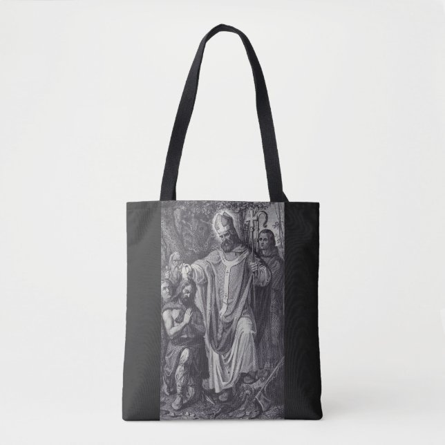 Bolso De Tela Mono benedictino inglés de Saint Boniface (Anverso)
