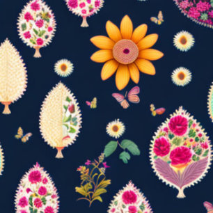 Bolso De Tela Mono boho moderno elegante floral retro con estilo