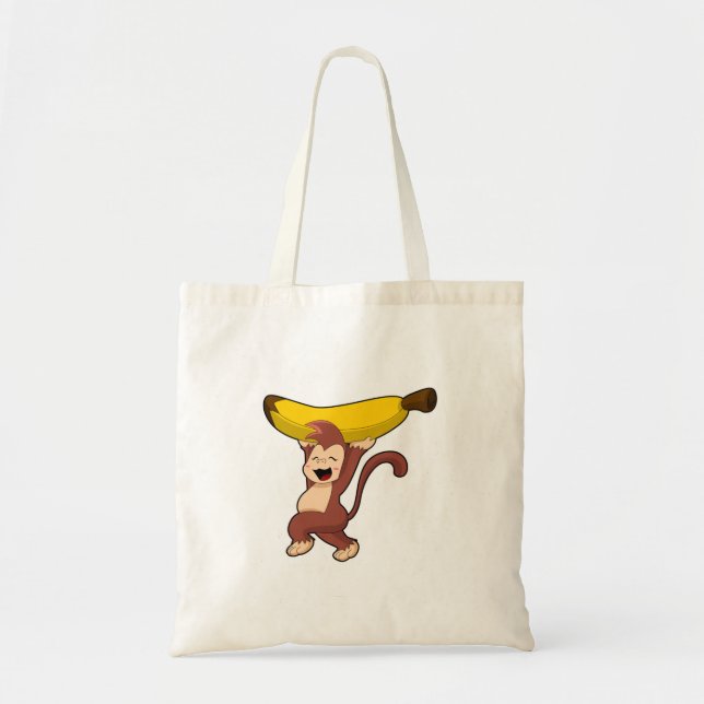 Bolso De Tela Mono con banana (Frente)