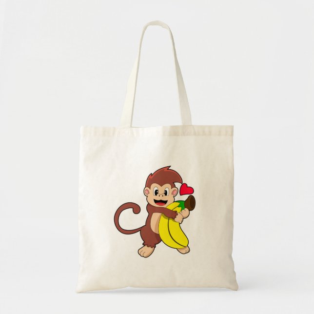 Bolso De Tela Mono con banana (Frente)