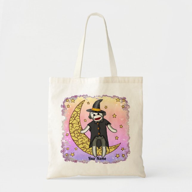 Bolso De Tela Mono de calcetín bruja  (Frente)