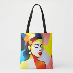 Bolso De Tela Mono de historia de las mujeres lindo chica Canva 