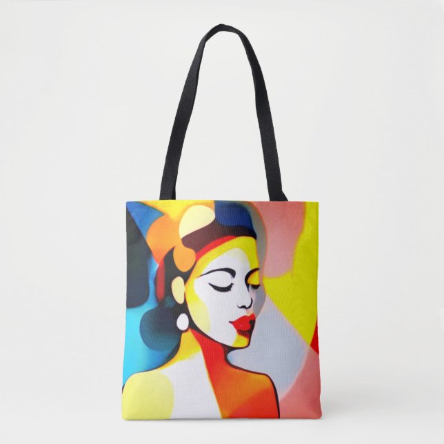 Bolso De Tela Mono de historia de las mujeres lindo chica Canva  (Anverso)