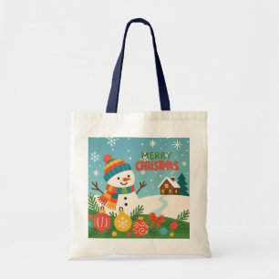 Bolso De Tela Mono de nieve de Navidad lindo y clásico