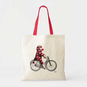 Bolso De Tela Mono del calvo en bicicleta