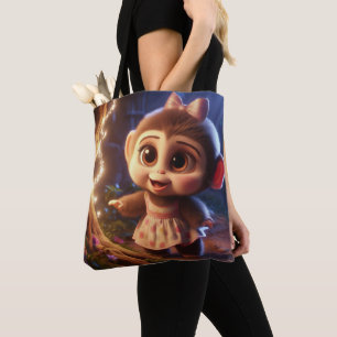Bolso De Tela Mono lindo con vestido