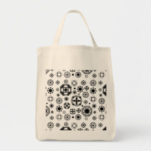 Bolso De Tela Mono patrón decorativo arabesco blanco negro lindo