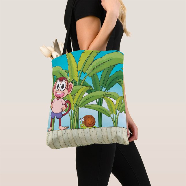 Bolso De Tela Mono y caracol en la jungla tropical (Subido por el creador)
