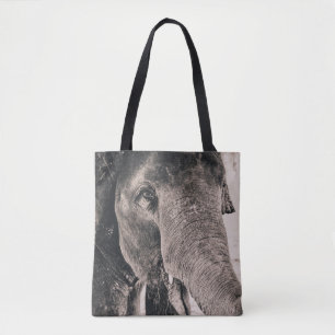 BOLSO DE TELA MONOCHROME MACRO ELEPHANT