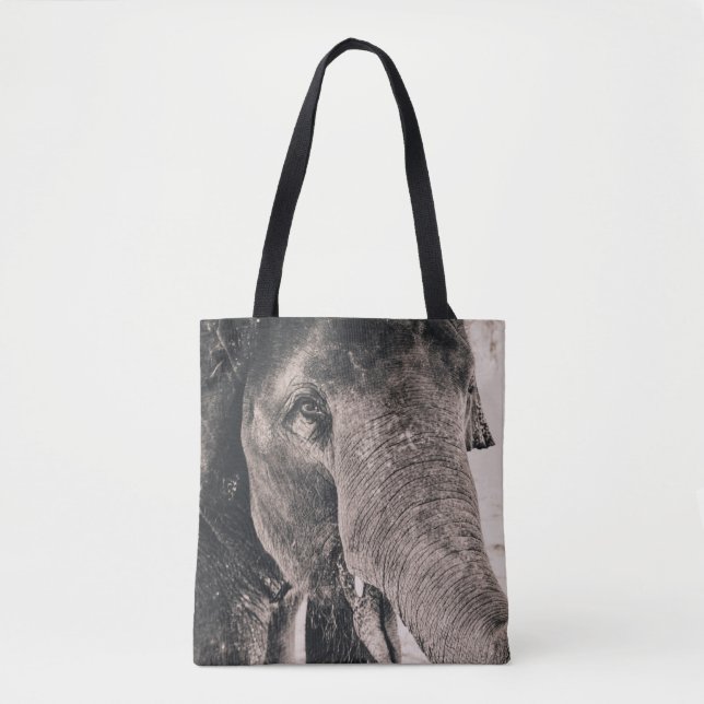 BOLSO DE TELA MONOCHROME MACRO ELEPHANT (Anverso)