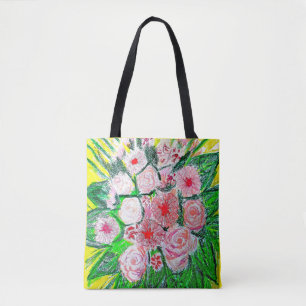 Bolso De Tela Monocromático, Rosas, Dianthus caryophyllus, Gerb
