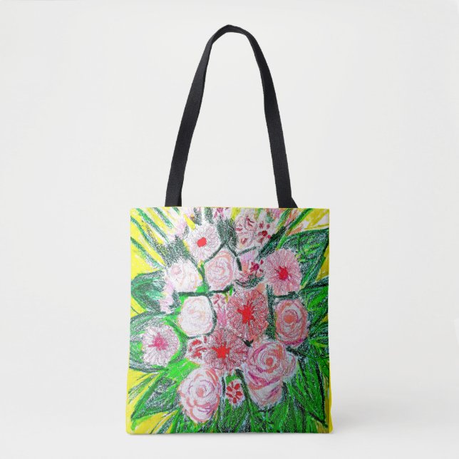 Bolso De Tela Monocromático, Rosas, Dianthus caryophyllus,  Gerb (Anverso)