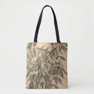 Bolso De Tela Monocromo de árbol de ceniza sepia foliage marrón