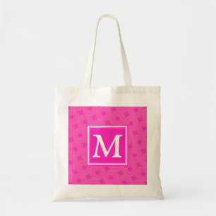 Bolso De Tela Monogram hot pink circles pattern