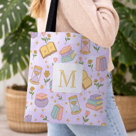 Bolso De Tela Monogram Magic Books Tote Bag Girly Purple