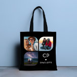 Bolso De Tela Monograma 3 Foto Moderno de moda Simple<br><div class="desc">Monograma Nombre 3 Fotografía Moderno Trendy Simple Tote Bags incluye tres de tus fotos favoritas con tu nombre personalizado y monograma en un elegante guión negro. Personalice editando el texto en los cuadros de texto proporcionados. Perfecto para cumpleaños, Navidades, Día de la Madre, duchas para bebés, duchas de novias, mamá,...</div>