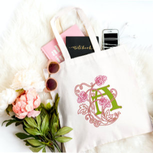 Bolso De Tela Monograma A floral de Art Nouveau