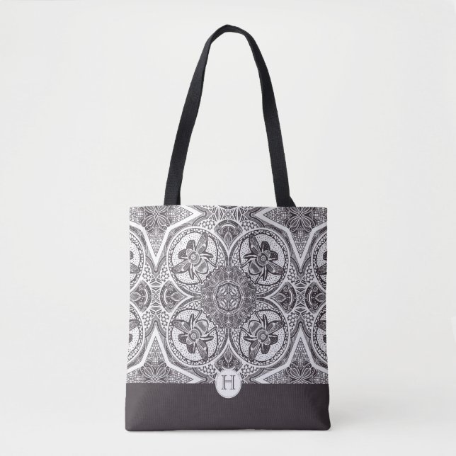 Bolso De Tela Monograma abejorros Mandala Tote Bag (Anverso)