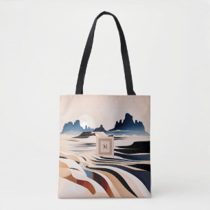 Bolso De Tela Monograma abstracto moderno del desierto del suroe