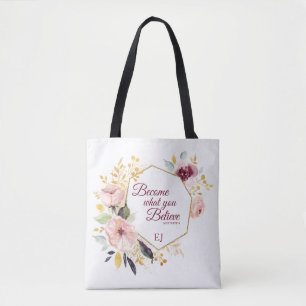 Bolso De Tela Monograma acuarela Floral Oro Matthew Scripting