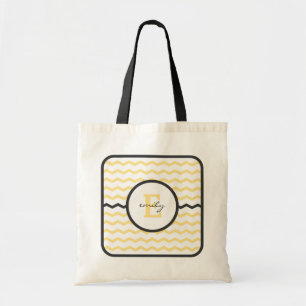 Bolso De Tela Monograma amarillo de Chevron